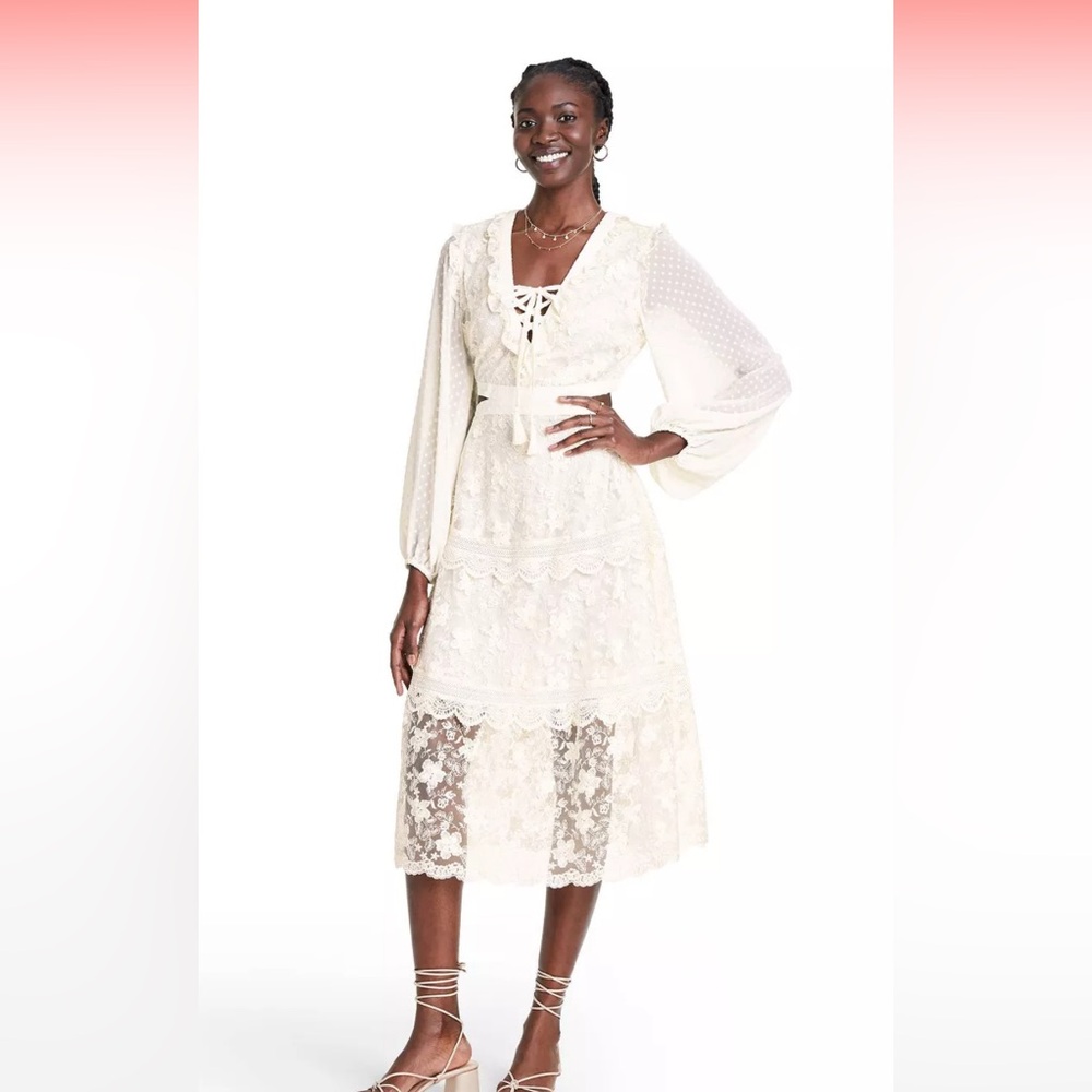 Alexis X Target long-sleeve lace cut-out dress. NWT. Size M.